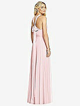Rear View Thumbnail - Ballet Pink Cross Strap Open-Back Halter Maxi Dress