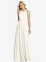 Front View Thumbnail - Ivory Cross Strap Open-Back Halter Maxi Dress