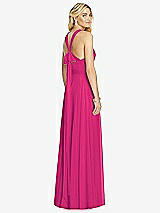 Rear View Thumbnail - Think Pink Cross Strap Open-Back Halter Maxi Dress