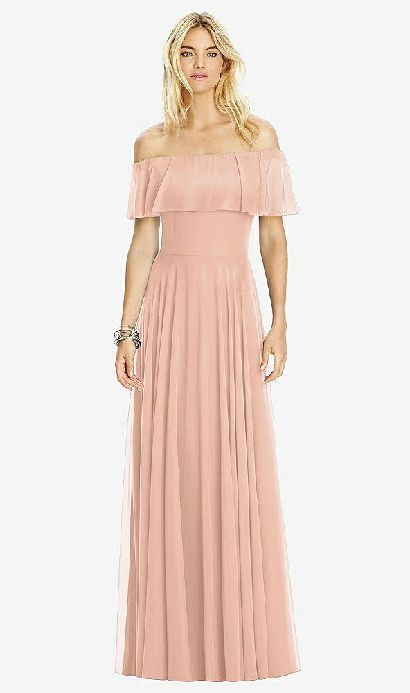 Front View - Pale Peach After Six Bridesmaid Dress 6763