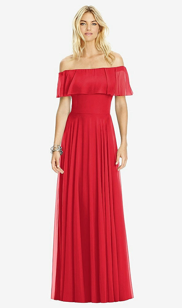 Front View - Parisian Red After Six Bridesmaid Dress 6763