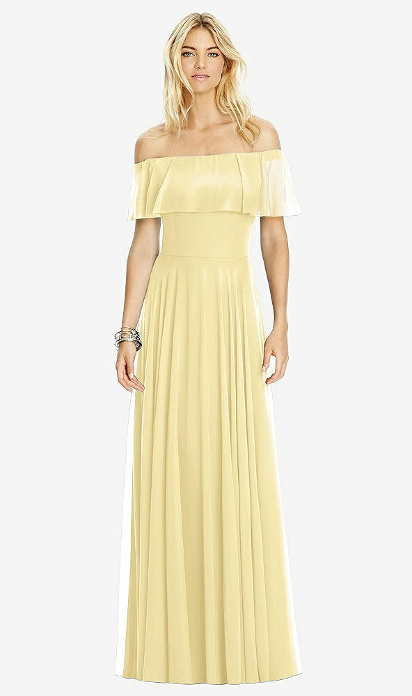 Front View - Pale Yellow After Six Bridesmaid Dress 6763