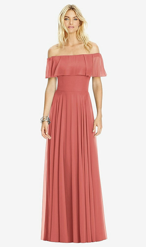 Front View - Coral Pink After Six Bridesmaid Dress 6763