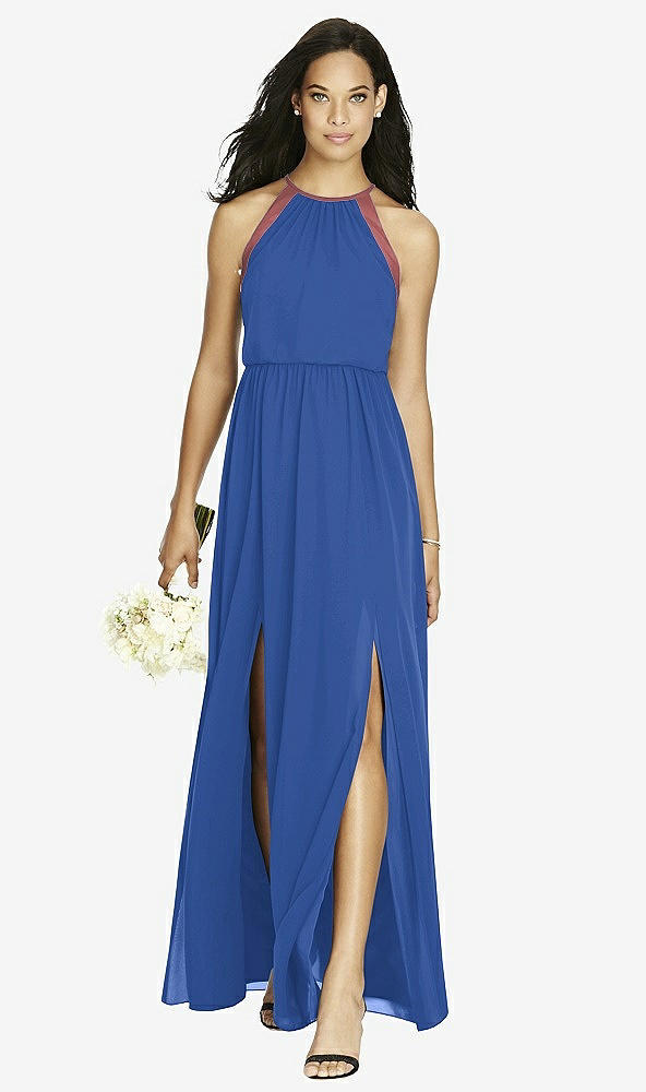 Front View - Classic Blue & English Rose Social Bridesmaids Dress 8179