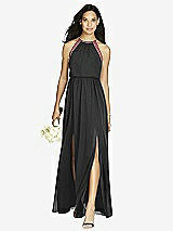 Front View Thumbnail - Black & English Rose Social Bridesmaids Dress 8179