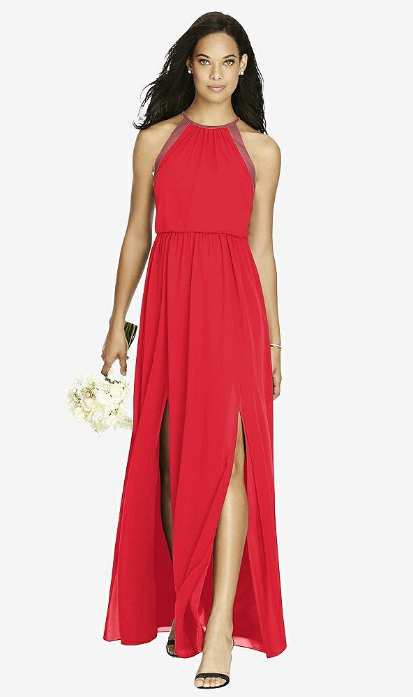 Front View - Parisian Red & English Rose Social Bridesmaids Dress 8179