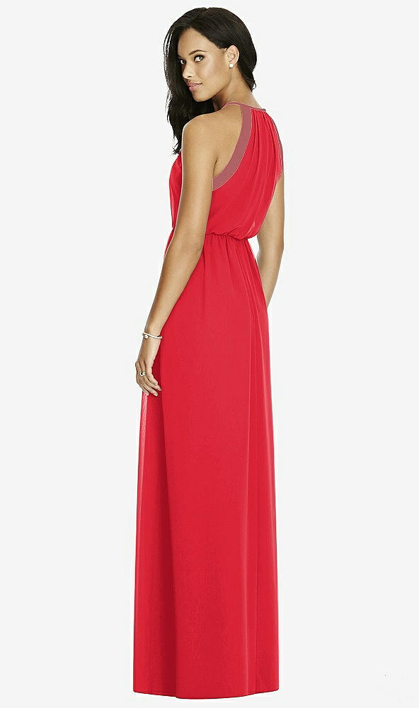 Back View - Parisian Red & English Rose Social Bridesmaids Dress 8179