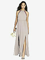 Front View Thumbnail - Taupe & English Rose Social Bridesmaids Dress 8179