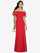 Front View Thumbnail - Parisian Red Social Bridesmaids Dress 8182