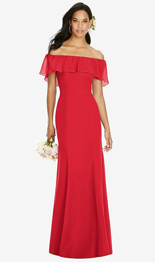 Front View - Parisian Red Social Bridesmaids Dress 8182