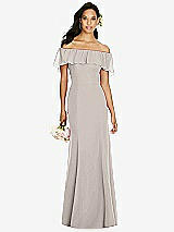 Front View Thumbnail - Taupe Social Bridesmaids Dress 8182