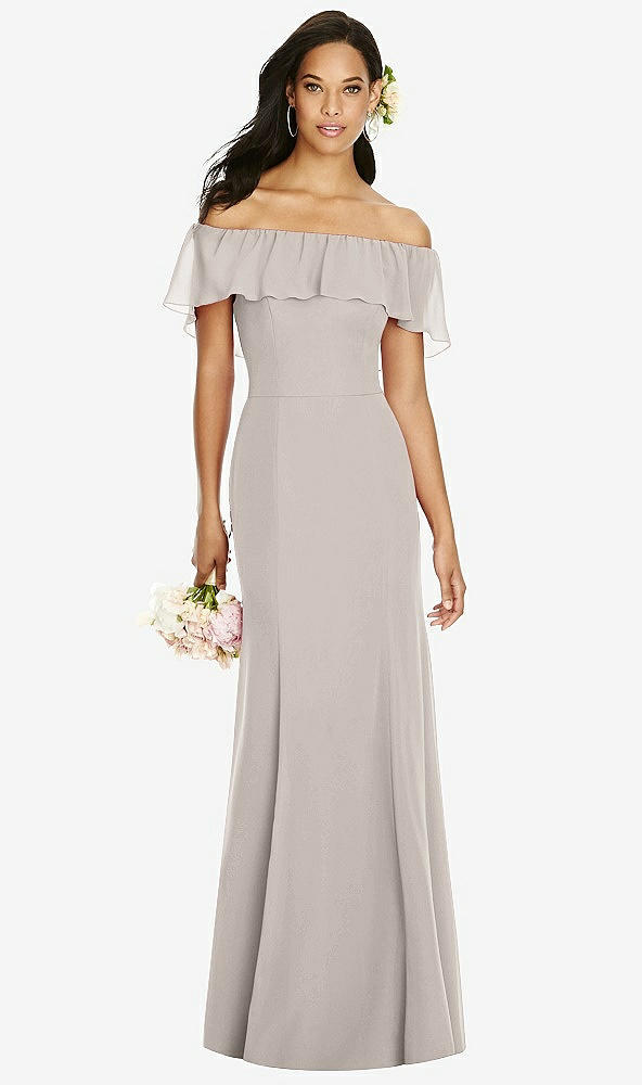 Front View - Taupe Social Bridesmaids Dress 8182