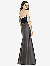 Rear View Thumbnail - Caviar Gray & Midnight Navy Bella Bridesmaids Dress BB105