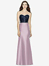 Front View Thumbnail - Suede Rose & Midnight Navy Bella Bridesmaids Dress BB105