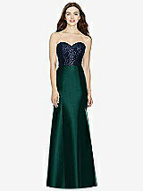 Front View Thumbnail - Evergreen & Midnight Navy Bella Bridesmaids Dress BB105