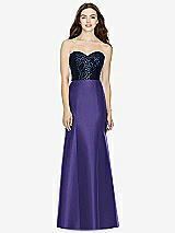 Front View Thumbnail - Grape & Midnight Navy Bella Bridesmaids Dress BB105