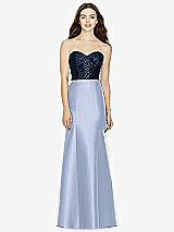 Front View Thumbnail - Sky Blue & Midnight Navy Bella Bridesmaids Dress BB105