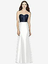 Front View Thumbnail - White & Midnight Navy Bella Bridesmaids Dress BB105