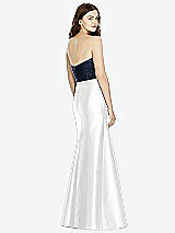 Rear View Thumbnail - White & Midnight Navy Bella Bridesmaids Dress BB105