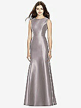 Rear View Thumbnail - Cashmere Gray Bella Bridesmaids Dress BB106