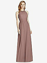 Front View Thumbnail - Sienna Cutout Open-Back Shirred Halter Maxi Dress