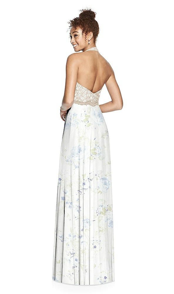 Back View - Bleu Garden & Cameo Studio Design Collection 4512 Full Length Halter Top Bridesmaid Dress