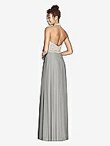 Rear View Thumbnail - Chelsea Gray & Cameo Studio Design Collection 4512 Full Length Halter Top Bridesmaid Dress