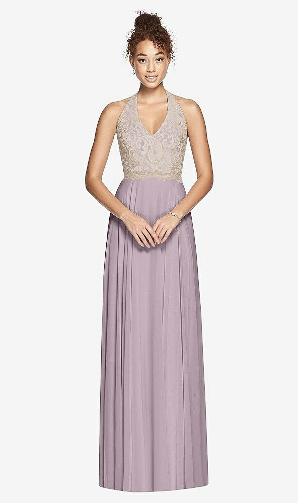 Front View - Lilac Dusk & Cameo Studio Design Collection 4512 Full Length Halter Top Bridesmaid Dress