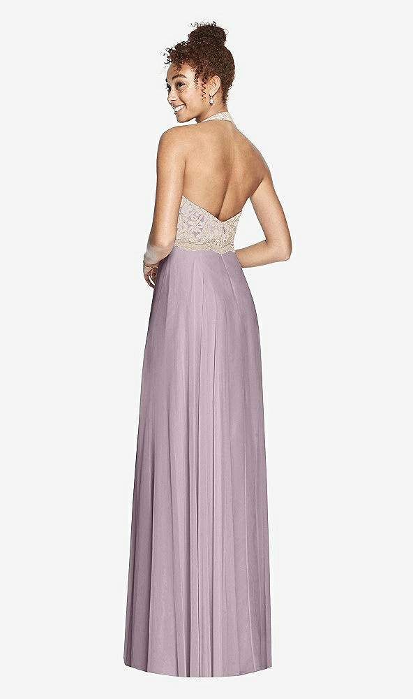 Back View - Lilac Dusk & Cameo Studio Design Collection 4512 Full Length Halter Top Bridesmaid Dress