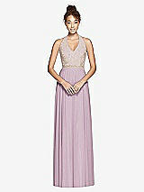 Front View Thumbnail - Suede Rose & Cameo Studio Design Collection 4512 Full Length Halter Top Bridesmaid Dress