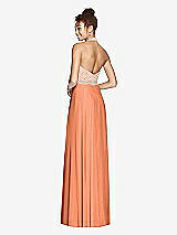 Rear View Thumbnail - Sweet Melon & Cameo Studio Design Collection 4512 Full Length Halter Top Bridesmaid Dress