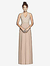 Front View Thumbnail - Topaz & Cameo Studio Design Collection 4512 Full Length Halter Top Bridesmaid Dress