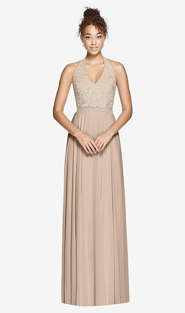 Front View - Topaz & Cameo Studio Design Collection 4512 Full Length Halter Top Bridesmaid Dress