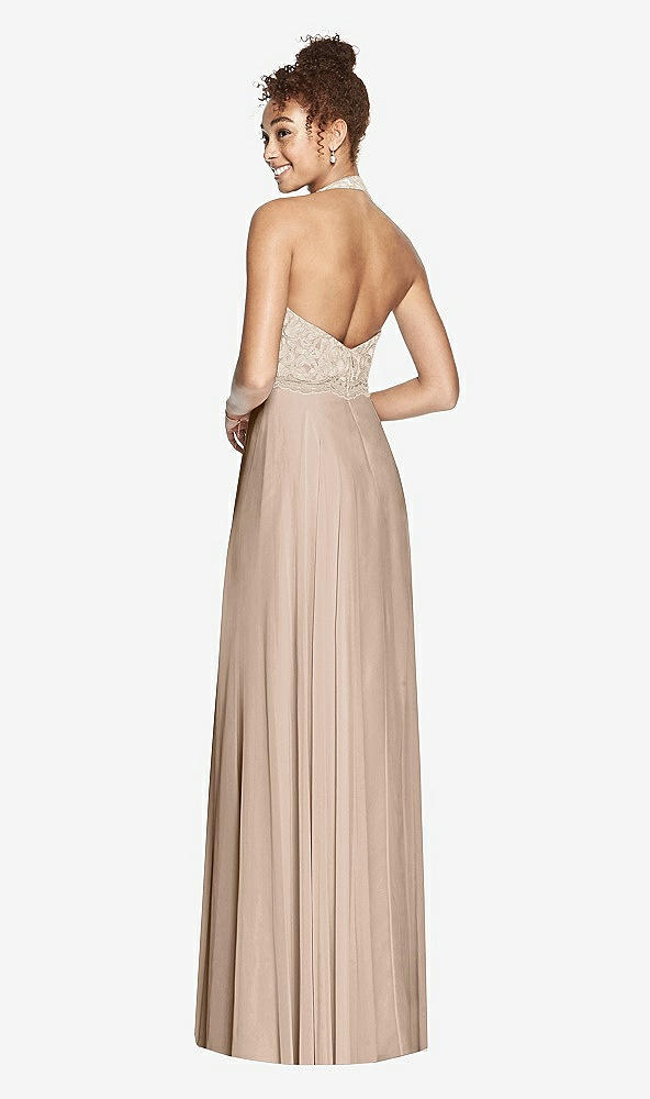 Back View - Topaz & Cameo Studio Design Collection 4512 Full Length Halter Top Bridesmaid Dress