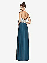 Rear View Thumbnail - Atlantic Blue & Cameo Studio Design Collection 4512 Full Length Halter Top Bridesmaid Dress