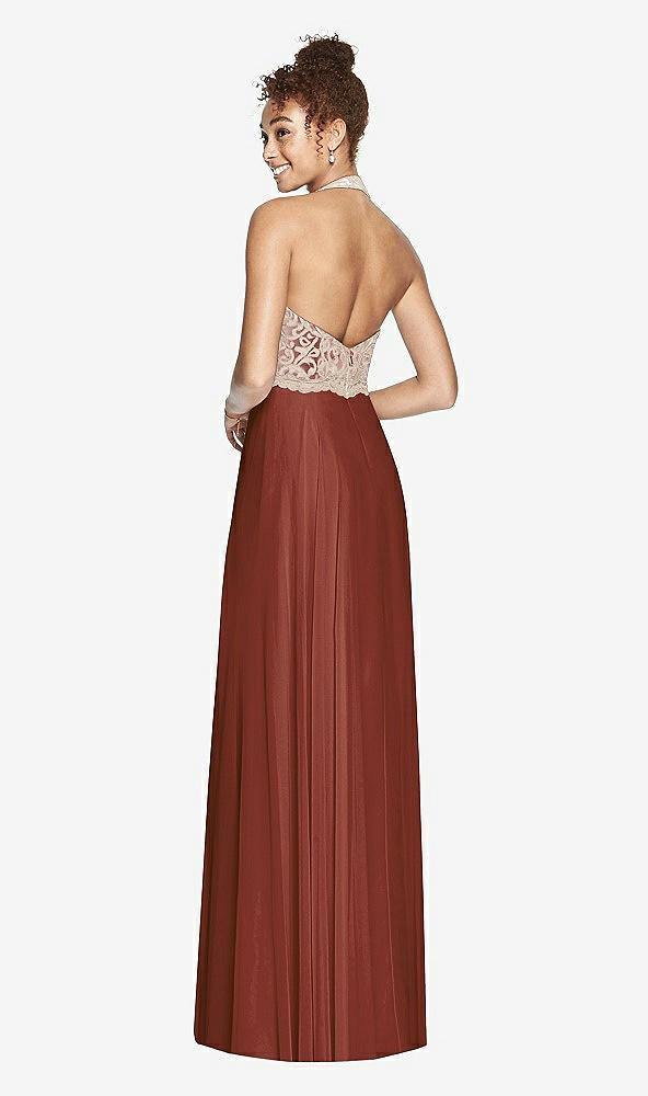 Back View - Auburn Moon & Cameo Studio Design Collection 4512 Full Length Halter Top Bridesmaid Dress