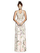 Front View Thumbnail - Blush Garden & Cameo Studio Design Collection 4512 Full Length Halter Top Bridesmaid Dress