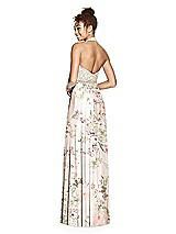 Rear View Thumbnail - Blush Garden & Cameo Studio Design Collection 4512 Full Length Halter Top Bridesmaid Dress