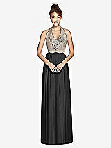 Front View Thumbnail - Black & Cameo Studio Design Collection 4512 Full Length Halter Top Bridesmaid Dress