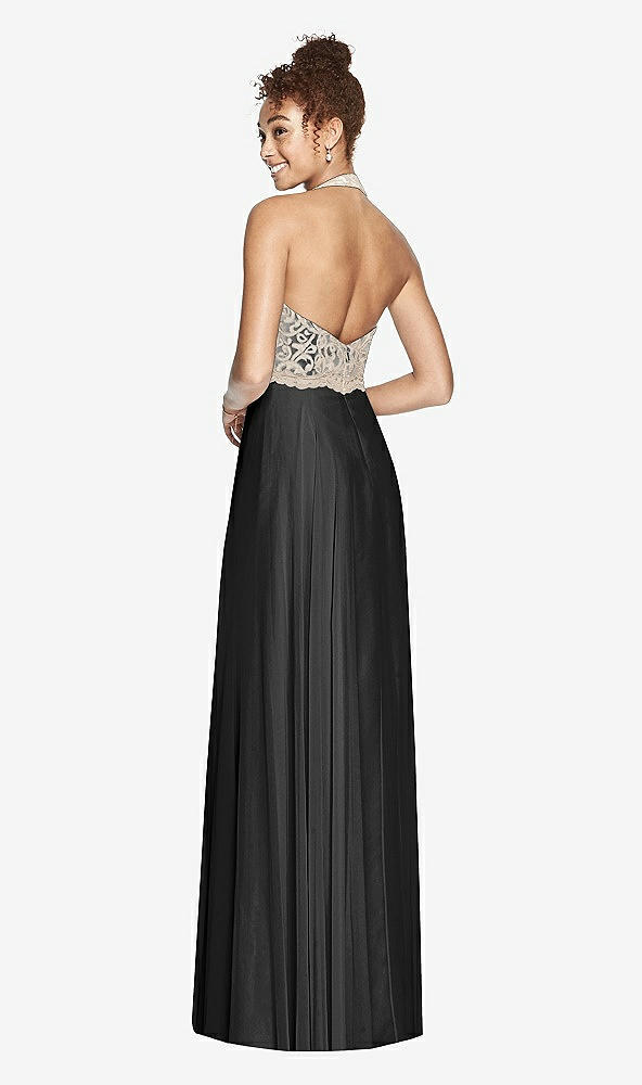 Back View - Black & Cameo Studio Design Collection 4512 Full Length Halter Top Bridesmaid Dress