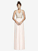 Front View Thumbnail - Blush & Cameo Studio Design Collection 4512 Full Length Halter Top Bridesmaid Dress