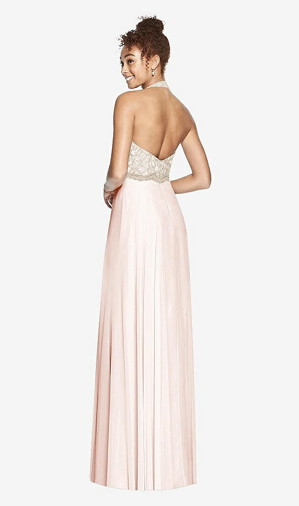Back View - Blush & Cameo Studio Design Collection 4512 Full Length Halter Top Bridesmaid Dress