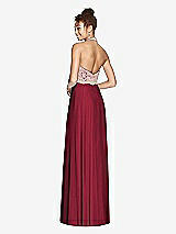 Rear View Thumbnail - Burgundy & Cameo Studio Design Collection 4512 Full Length Halter Top Bridesmaid Dress