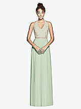 Front View Thumbnail - Celadon & Cameo Studio Design Collection 4512 Full Length Halter Top Bridesmaid Dress
