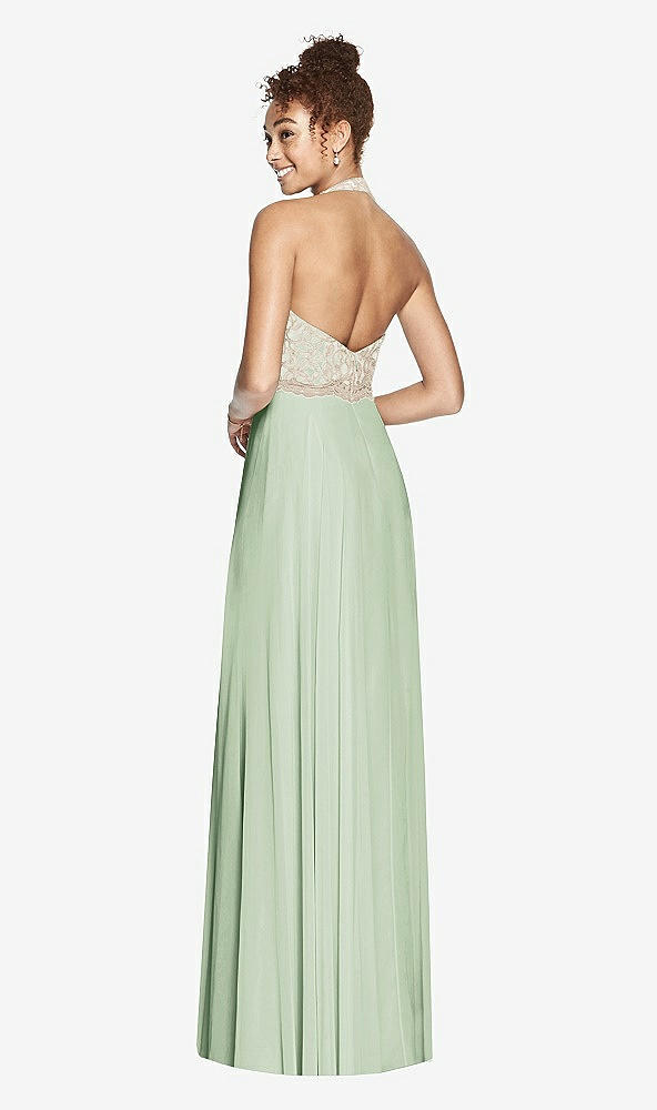 Back View - Celadon & Cameo Studio Design Collection 4512 Full Length Halter Top Bridesmaid Dress