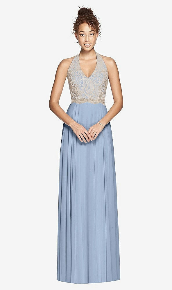Front View - Cloudy & Cameo Studio Design Collection 4512 Full Length Halter Top Bridesmaid Dress