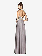 Rear View Thumbnail - Cashmere Gray & Cameo Studio Design Collection 4512 Full Length Halter Top Bridesmaid Dress