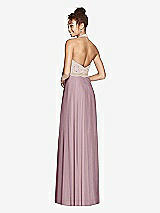 Rear View Thumbnail - Dusty Rose & Cameo Studio Design Collection 4512 Full Length Halter Top Bridesmaid Dress