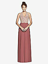 Front View Thumbnail - English Rose & Cameo Studio Design Collection 4512 Full Length Halter Top Bridesmaid Dress