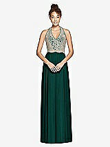 Front View Thumbnail - Evergreen & Cameo Studio Design Collection 4512 Full Length Halter Top Bridesmaid Dress